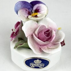 Porcelianinė Aynsley statulėlė gėlių puokštė 5,5x5x5 cm