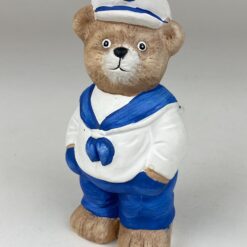 Keramikinė rankų darbo statula “Meškinas jūrininkas” 6x7x13 cm