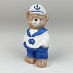 Keramikinė rankų darbo statula “Meškinas jūrininkas” 6x7x13 cm