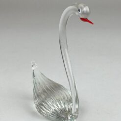 Stiklinė gulbės statulėlė 9x4x11 cm