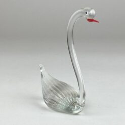 Stiklinė gulbės statulėlė 9x4x11 cm