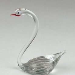 Stiklinė gulbės statulėlė 9x4x11 cm