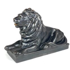 Art Deco laikotarpio keramikinė Meissen gulinčio liūto statula 29x10x17 cm