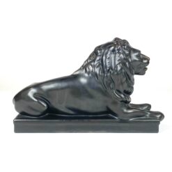 Art Deco laikotarpio keramikinė Meissen gulinčio liūto statula 29x10x17 cm