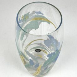 Stiklinė Rosenthal vaza su gėlių atvaizdais 12x12x26,5 cm