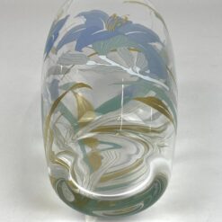 Stiklinė Rosenthal vaza su gėlių atvaizdais 12x12x26,5 cm