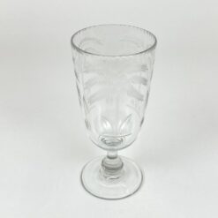 Senovinė angliška krištolinė vaza su palmių motyvais 10,5×10,5×23,5 cm