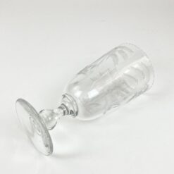 Senovinė angliška krištolinė vaza su palmių motyvais 10,5×10,5×23,5 cm