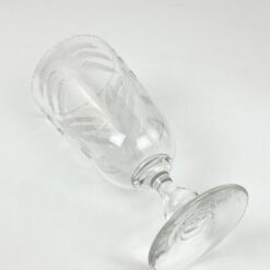 Senovinė angliška krištolinė vaza su palmių motyvais 10,5×10,5×23,5 cm