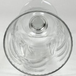 Senovinė angliška krištolinė vaza su palmių motyvais 10,5×10,5×23,5 cm