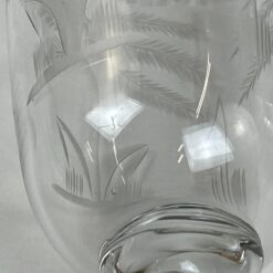 Senovinė angliška krištolinė vaza su palmių motyvais 10,5×10,5×23,5 cm