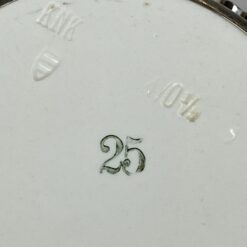 Porcelianinės lėkštutės su metalo apvadais 3 vnt. kompl. 9,5×9,5×1,5 cm