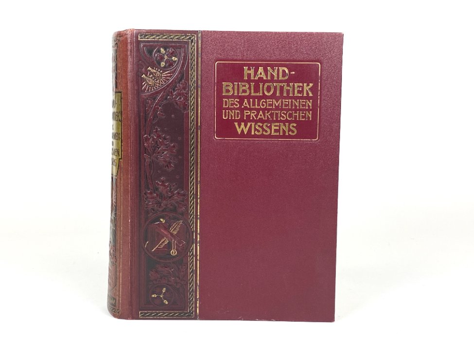 HN2086-knygos-2 Emanuel Müller-Baden knyga vokiečių kalba “Hand-Bibliothek des allgemeinen und praktischen Wissens” 7×20,5×26,5 cm