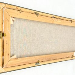 Aliejiniais dažais ant drobės tapytas kalnų gamtos peizažas su mediniu rėmu 4,5×106,5×42 cm