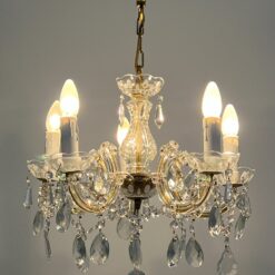 Pakabinamas MAND GmbH Leuchtenfabrik penkių šakų stiklinis sietynas 47x47x70 cm