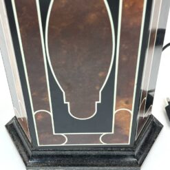 Stalinis plastikinis šviestuvas šviesiu tekstilės gaubtu 38x38x58 cm