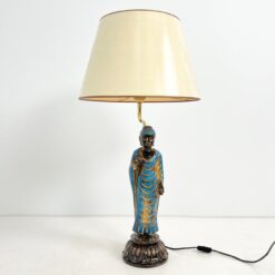 Keramikinis šviestuvas "Buda" su šviesiu kartono gaubtu 48x48x92 cm