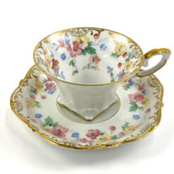 Porcelianiniai Hutschenreuther Paul Müller puodelis 160 ml ir lėkštutė 2 vnt. kompl.