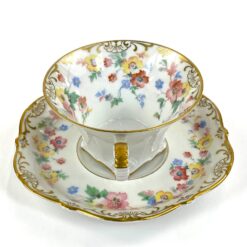 Porcelianiniai Hutschenreuther Paul Müller puodelis 160 ml ir lėkštutė 2 vnt. kompl.