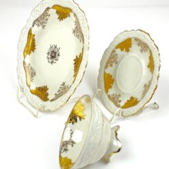 Porcelianinių Elfenbein puodelio 180 ml ir dviejų lėkštučių 3 vnt. kompl.