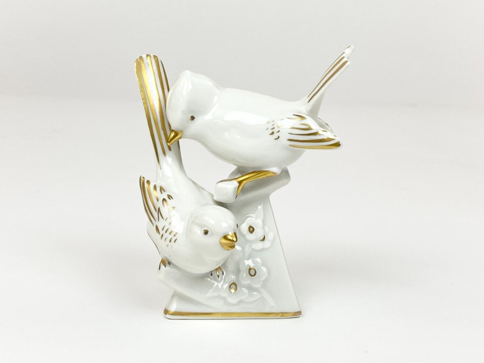 HN2137-porcelianines-skulpturos-2 Porcelianinė Gerold Porzellan dviejų paukščių statula 7x10x12 cm