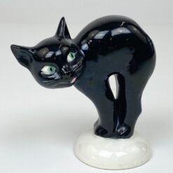 Porcelianinė Goebel juodo katino statula Pretzel Cat 5,5x10x10,5 cm