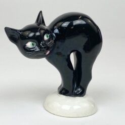 Porcelianinė Goebel juodo katino statula Pretzel Cat 5,5x10x10,5 cm