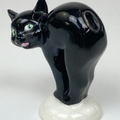 Porcelianinė Goebel juodo katino statula Pretzel Cat 5,5x10x10,5 cm