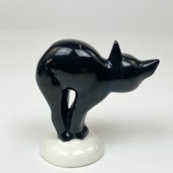 Porcelianinė Goebel juodo katino statula Pretzel Cat 5,5x10x10,5 cm