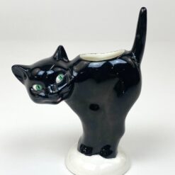 Porcelianinė Goebel juodo katino statula – indas/vaza 6×10,5×13 cm