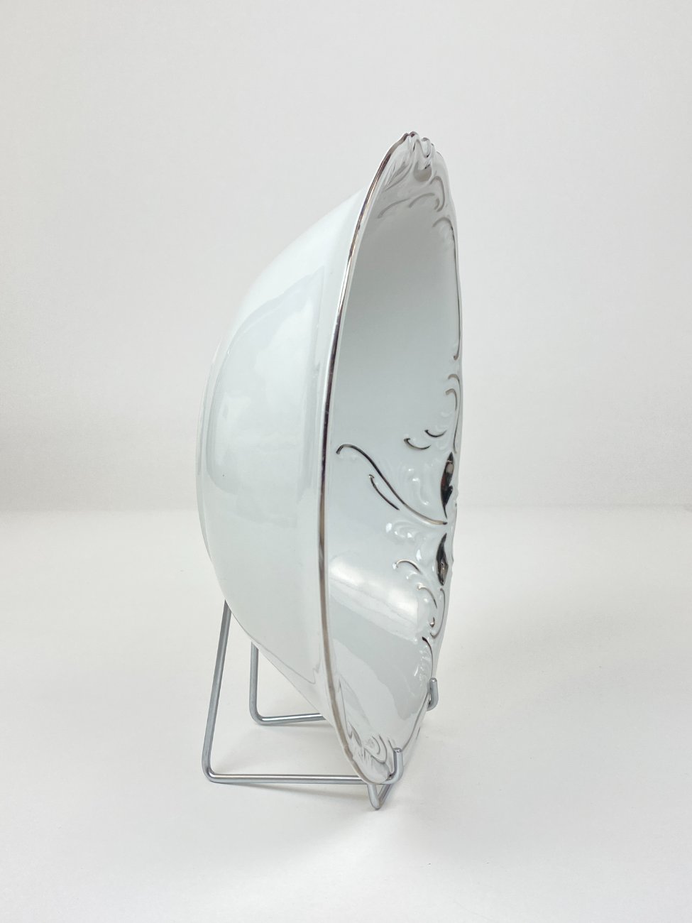 HN2148-servizu-dalys-3 Porcelianinis Wałbrzych serijos Platina serviravimo dubuo 26x26x7,5 cm