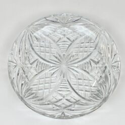 Vintažinė apvali stiklinė serviravimo lėkštė 29x29x4,5 cm