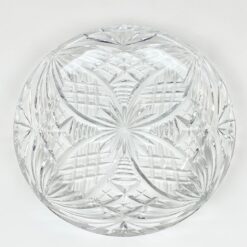 Vintažinė apvali stiklinė serviravimo lėkštė 29x29x4,5 cm