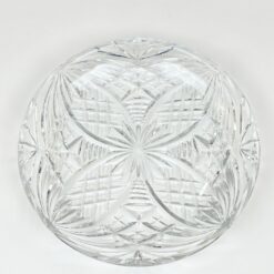 Vintažinė apvali stiklinė serviravimo lėkštė 29x29x4,5 cm