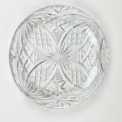 Vintažinė apvali stiklinė serviravimo lėkštė 29x29x4,5 cm