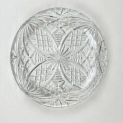 Vintažinė apvali stiklinė serviravimo lėkštė 29x29x4,5 cm