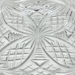 Vintažinė apvali stiklinė serviravimo lėkštė 29x29x4,5 cm