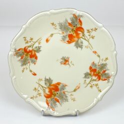 Porcelianinė Carl Tielsch lėkštė su gėlių žiedų atvaizdais 24x24x3 cm