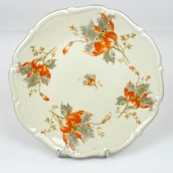 Porcelianinė Carl Tielsch lėkštė su gėlių žiedų atvaizdais 24x24x3 cm