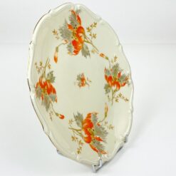 Porcelianinė Carl Tielsch lėkštė su gėlių žiedų atvaizdais 24x24x3 cm