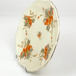 Porcelianinė Carl Tielsch lėkštė su gėlių žiedų atvaizdais 24x24x3 cm