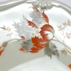 Porcelianinė Carl Tielsch lėkštė su gėlių žiedų atvaizdais 24x24x3 cm