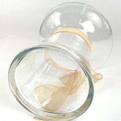 Stiklinė rankų darbo vaza su kaspinu 21x21x24 cm