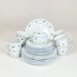 Porcelianinis servizas 6-iems asmenims su gėlių ir vyšnių atvaizdais