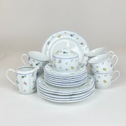 Porcelianinis servizas 6-iems asmenims su gėlių ir vyšnių atvaizdais