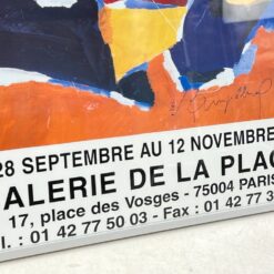 Emile Rampelberg pasirašytas parodos plakatas metaliniame rėme su stiklu 2×50,5×70,5 cm