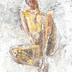 Ant popieriaus guašu abstrakčiai nutapytas žmogaus kūnas plastikiniame rėme su stiklu 2×50,5×70,5 cm