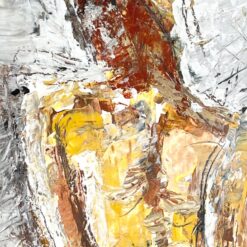 Ant popieriaus guašu abstrakčiai nutapytas žmogaus kūnas plastikiniame rėme su stiklu 2×50,5×70,5 cm