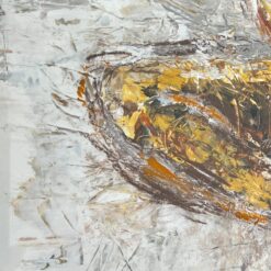 Ant popieriaus guašu abstrakčiai nutapytas žmogaus kūnas plastikiniame rėme su stiklu 2×50,5×70,5 cm