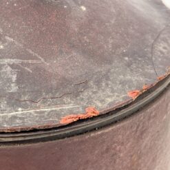 Senovinis metalinis oda aptrauktas lydymo indas 25x31x59 cm